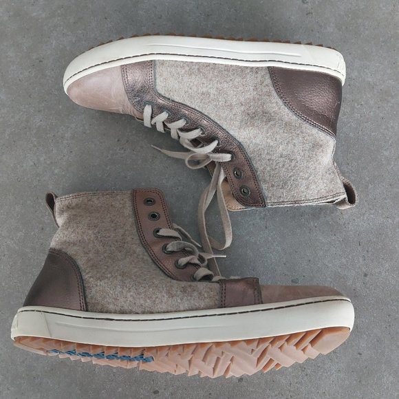 Birkenstock Shoes - BIRKENSTOCK Women's Leather/Textile Lace Up High Top Boots - Size 7.5M